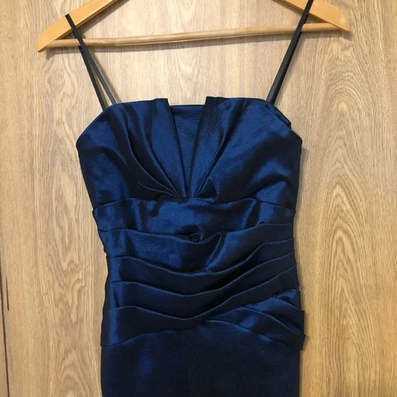 Xscape Navy Strapless Dress - Picture 2 of 7